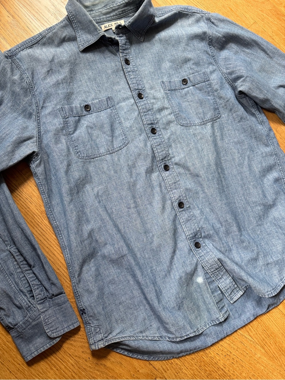 Alex Mill blue denim long-sleeve button-down